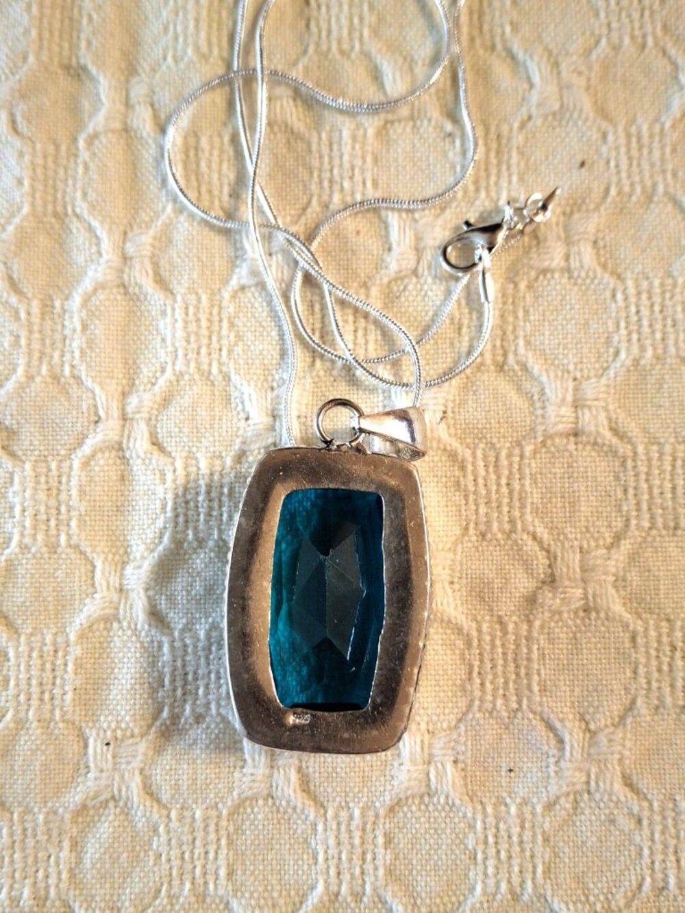 Handmade Blue Topaz Ethnic Gemstone Necklace NWOT 326 - Picture 3 of 4